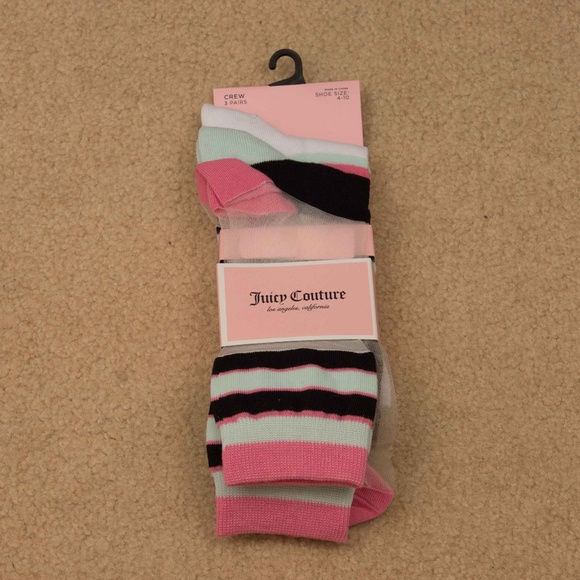 Juicy Couture Three-Pack Sheer Crew Socks - Picture 2 of 5
